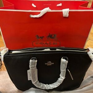 Coach Central Satchel In Polished Pebble Leather